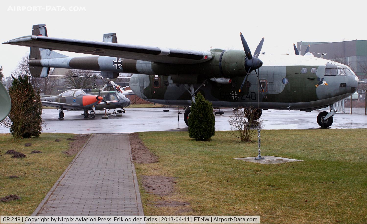 GR 248, Nord N-2501F Noratlas C/N 66, Noratlas GR-248 is preserved in the Wunstorf AB Museum. It was obtained from the French Air Force where it was registered as 66.