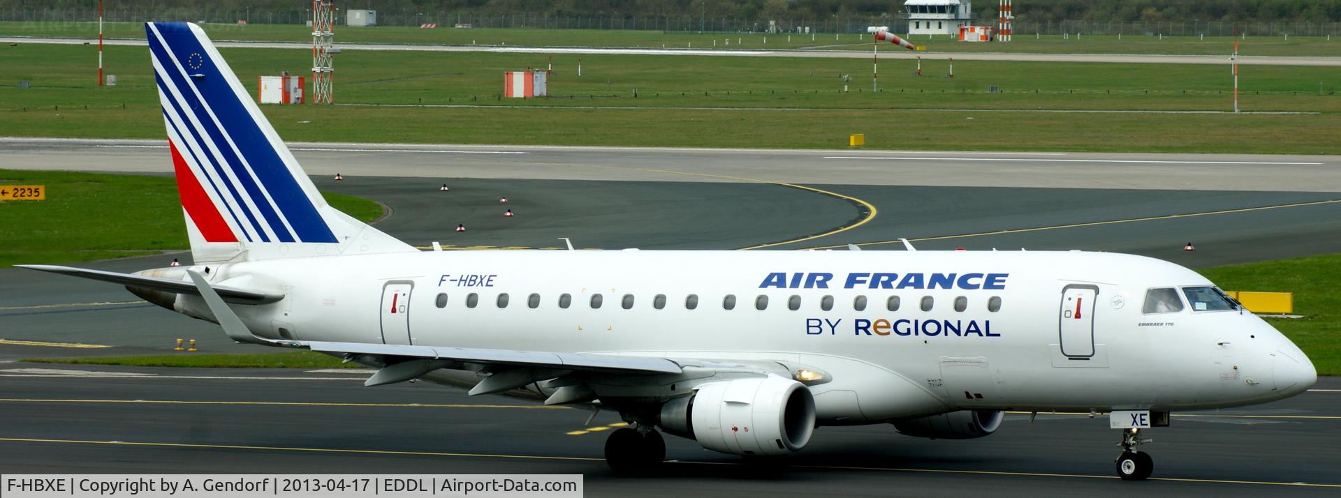 F-HBXE, 2009 Embraer 170ST (ERJ-170-100ST) C/N 17000286, Regional (Air France cs.), seen here on taxiway M at Düsseldorf Int´l (EDDL)