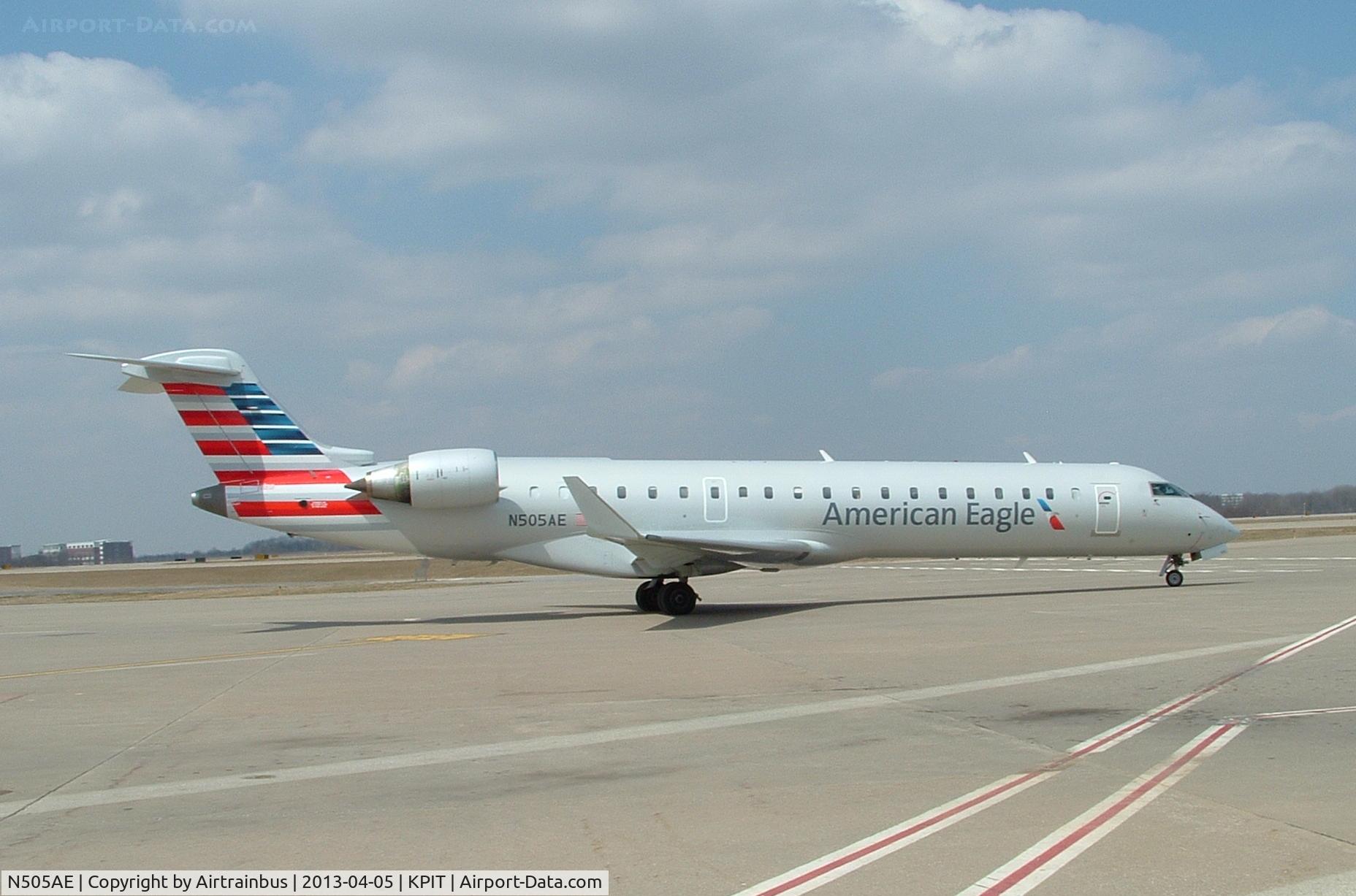 N505AE, 2002 Bombardier CRJ-701 (CL-600-2C10) Regional Jet C/N 10053, American Eagle CRJ in new paint.