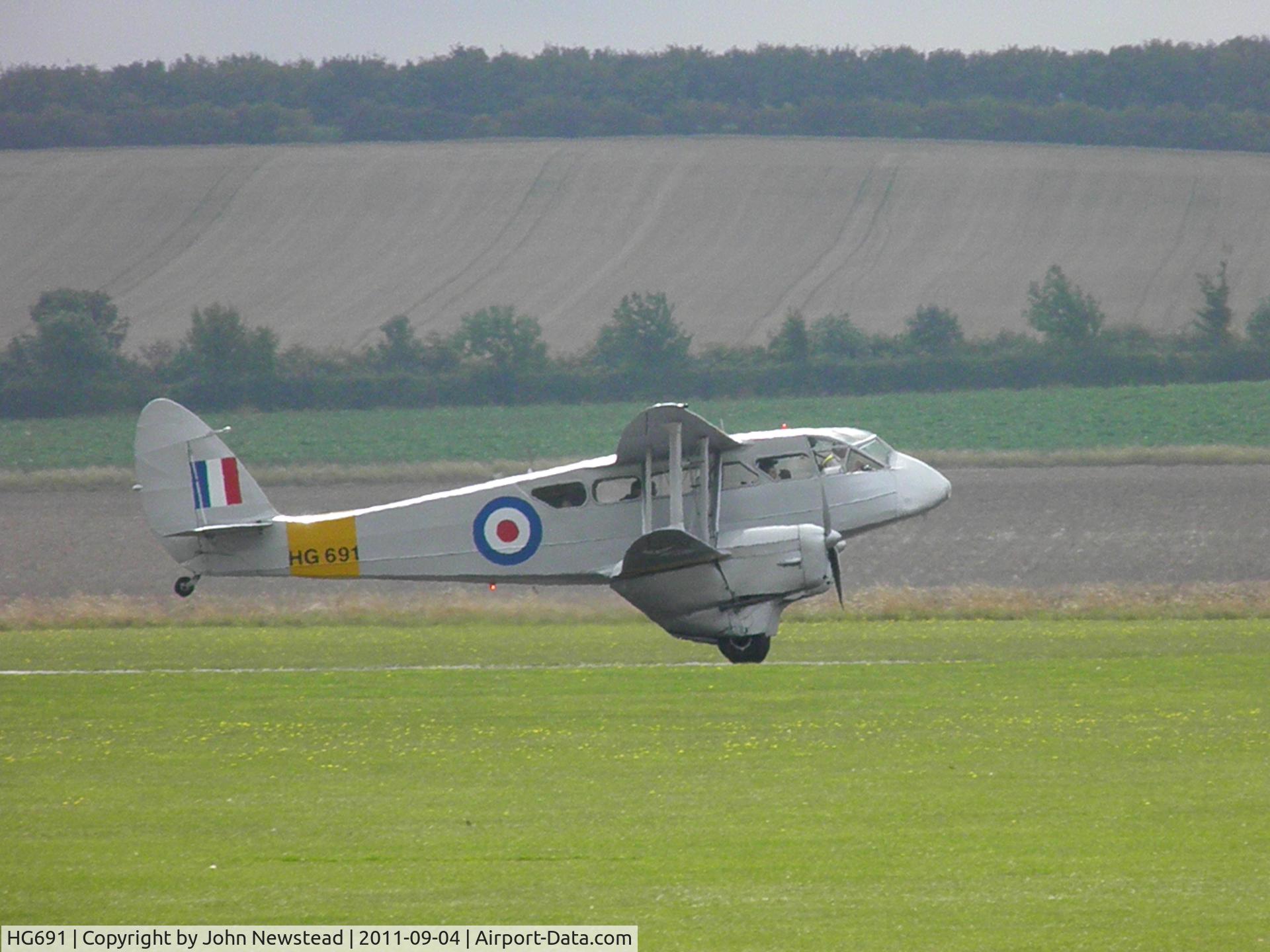 HG691, 1943 De Havilland DH-89A Dominie/Dragon Rapide C/N 6676, Dominie HG691 seen at IWM Duxford Air Show september 2011.