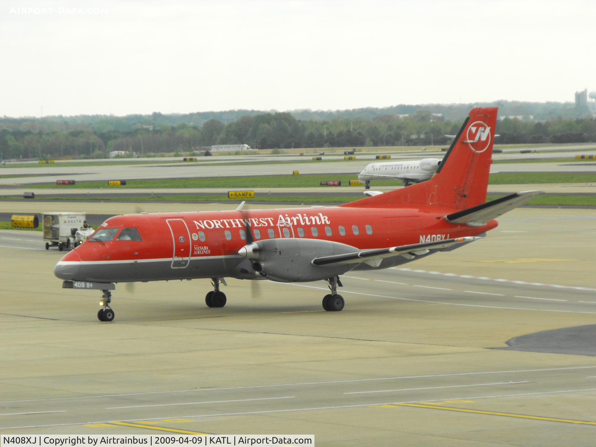 N408XJ, 1996 Saab 340B C/N 340B-408, Northwest Airlink, operated by Mesaba Airlines Saab 340.