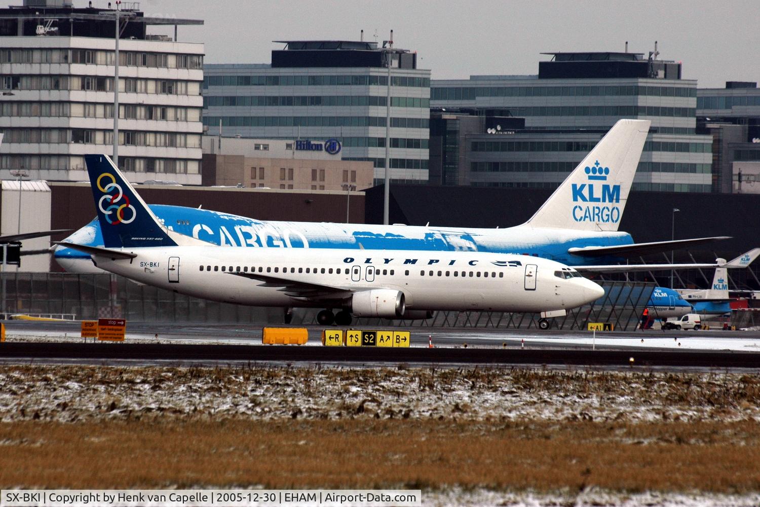SX-BKI, 1990 Boeing 737-4Q8 C/N 24704/1855, Olympic Boeing 737-400 taxying at Amsterdam Schiphol airport, the Netherlands.