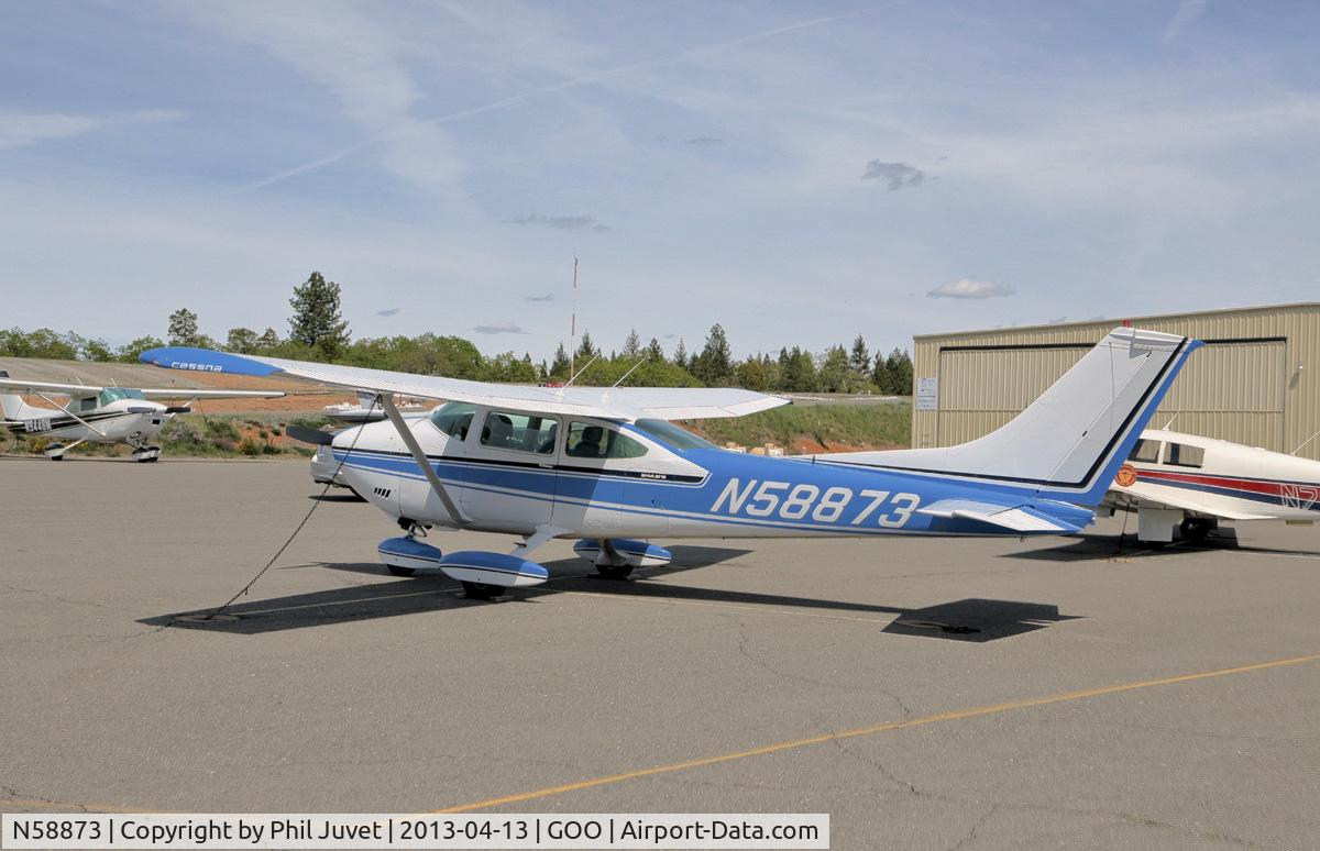 N58873, 1973 Cessna 182P Skylane C/N 18262362, Tied down at Nevada County Airpark, Grass Valley, CA.