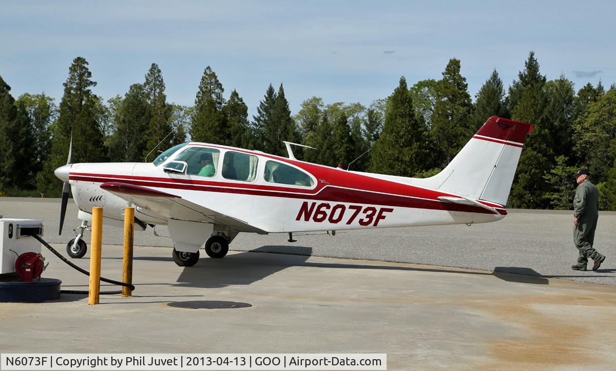 N6073F, 1965 Beech 35-C33 Debonair C/N CD-904, Refueling at Nevada County Air Park, Grass Valley, CA.