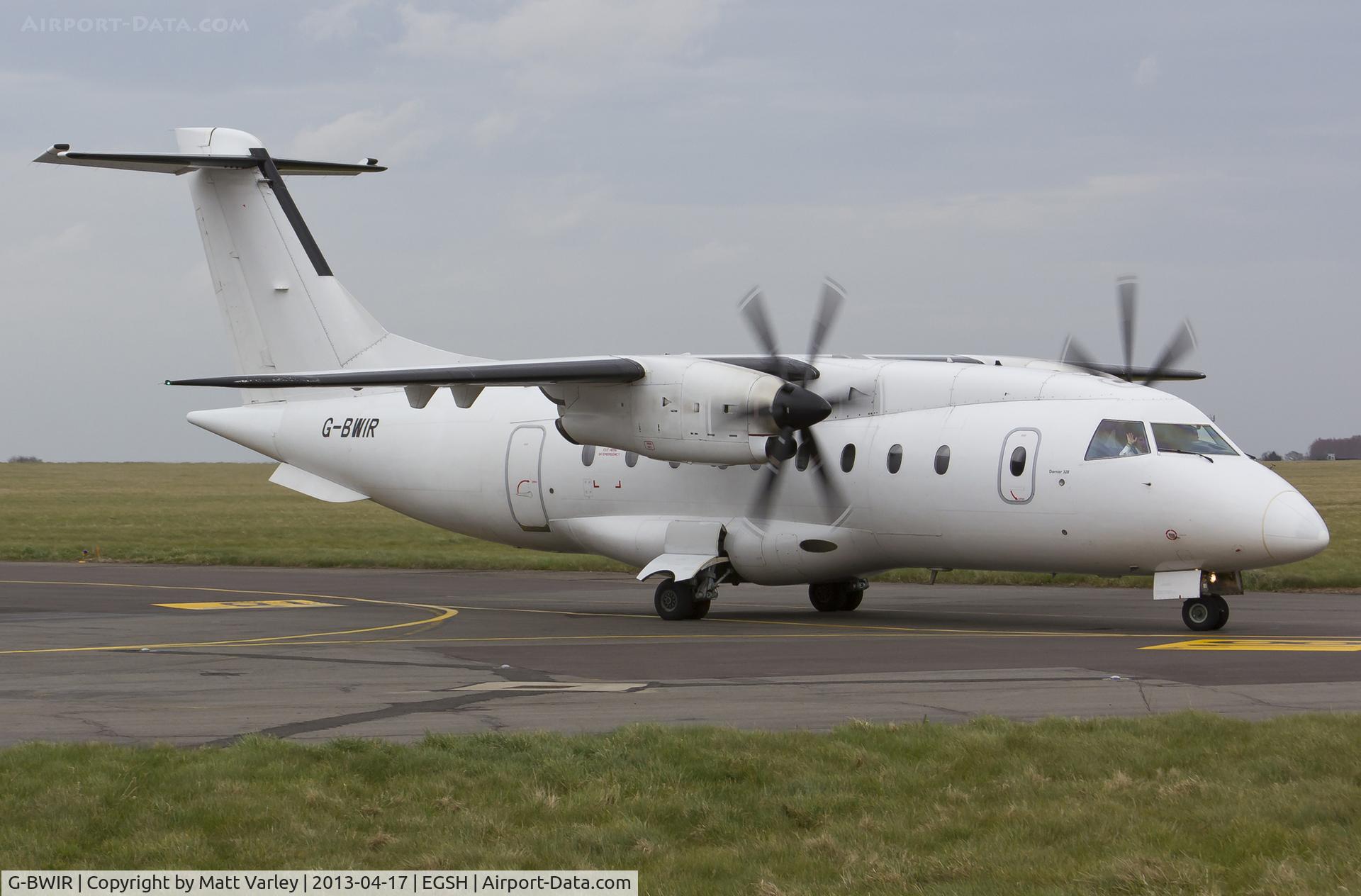 G-BWIR, 1995 Dornier 328-100 C/N 3023, Arriving at EGSH.
