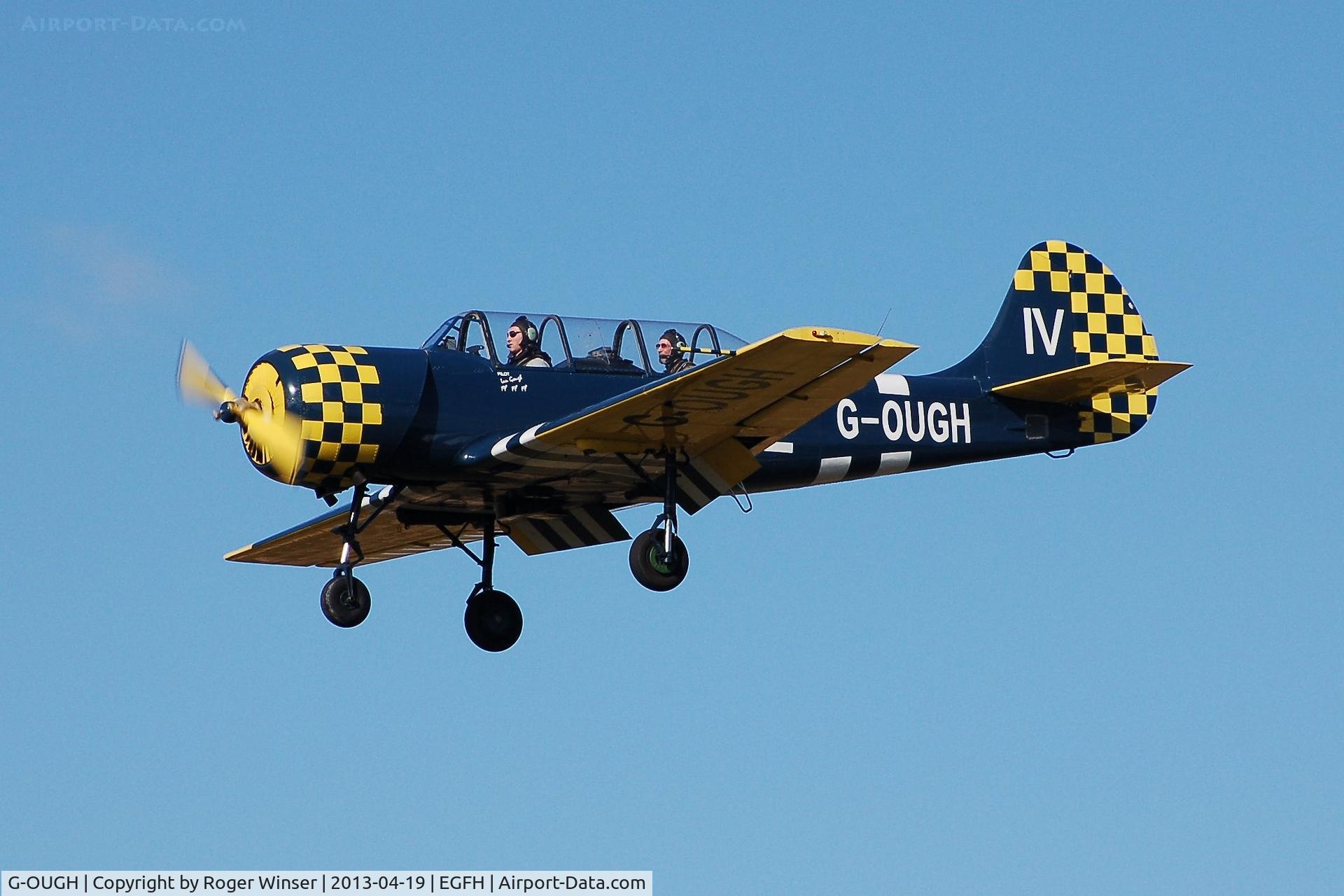 G-OUGH, 1987 Bacau Yak-52 C/N 877404, Resident Yak-52 returning to base.