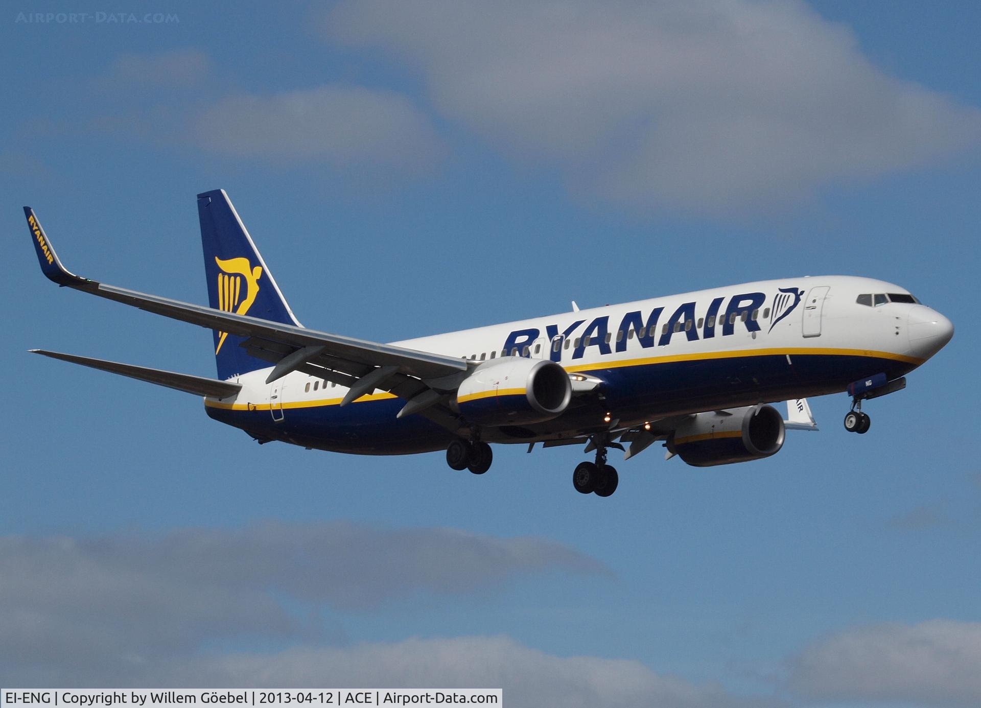 EI-ENG, 2010 Boeing 737-8AS C/N 34977, Landing on Airport of Lanzarote
