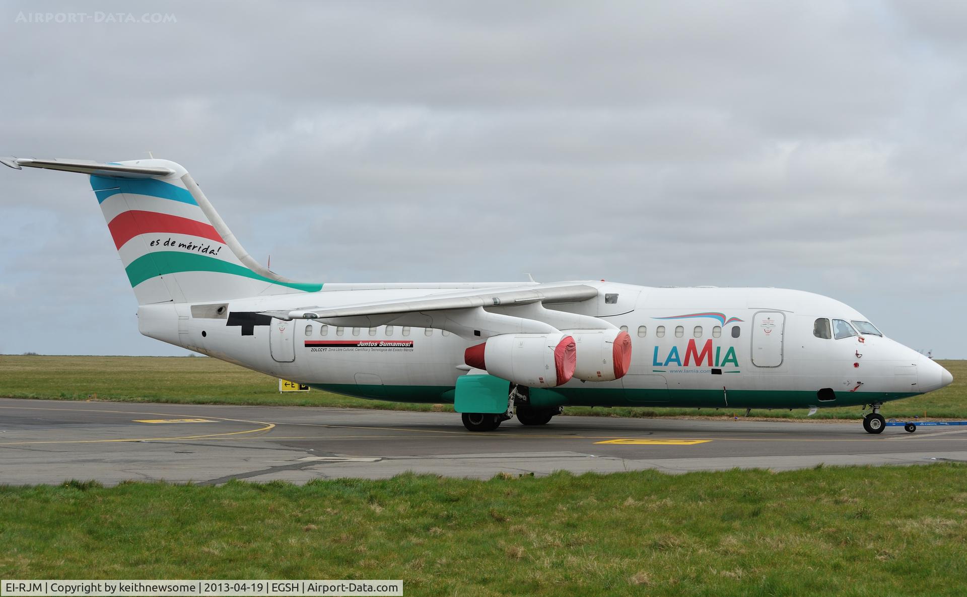 EI-RJM, 1999 British Aerospace Avro 146-RJ85A C/N E2350, Random registration selection ! this is P4-LOR unknown former identity ? making a very rare,assisted, move !