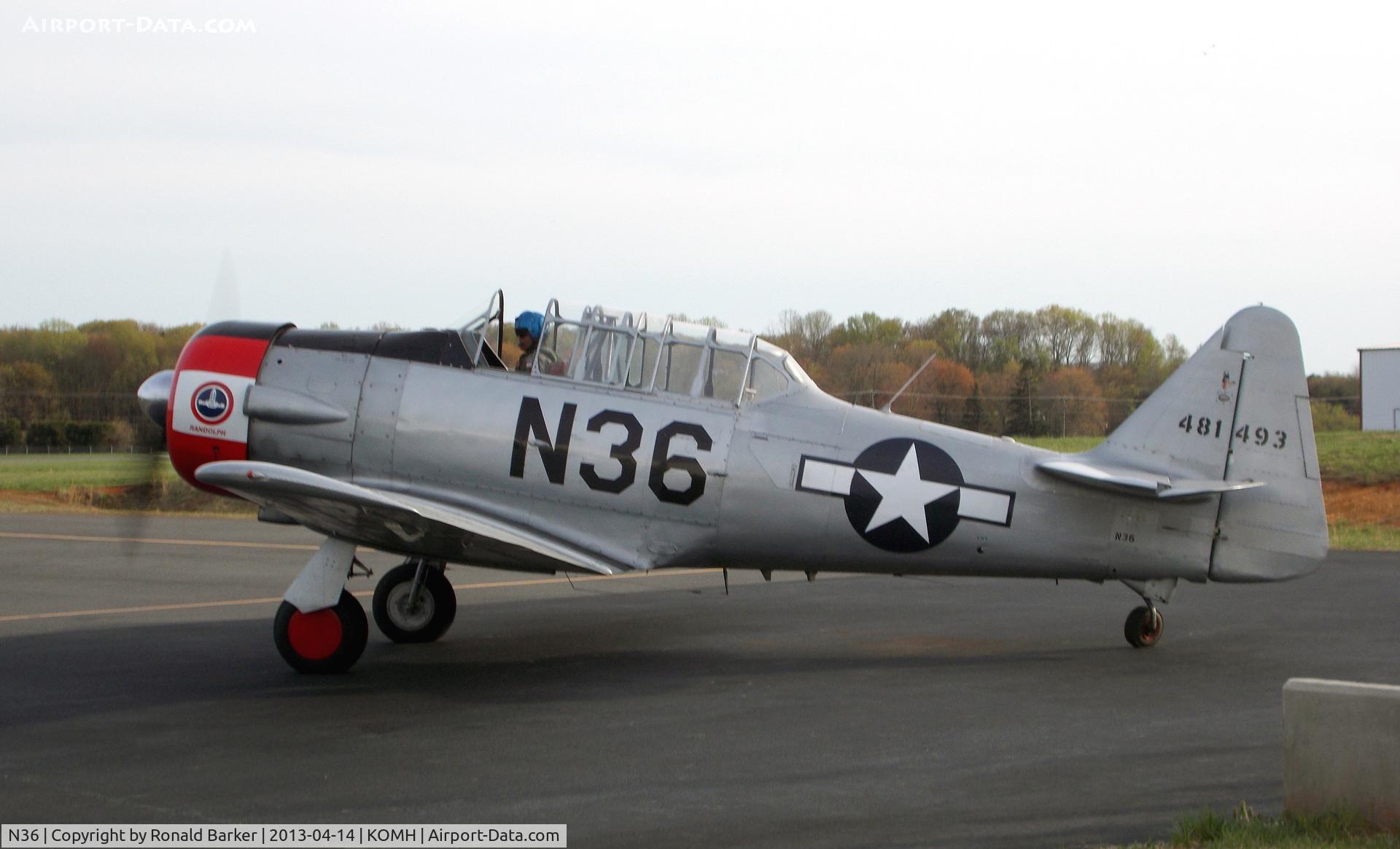 N36, 1944 North American AT-6F Texan C/N 121-42765, Taxi Orange
