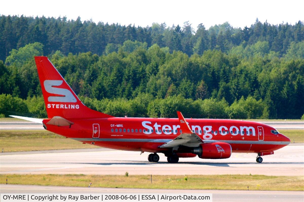 OY-MRE, 1999 Boeing 737-7L9 C/N 28008, Boeing 737-7L9 [28008] (Sterling Airways)  Arlanda~SE 06/06/2008