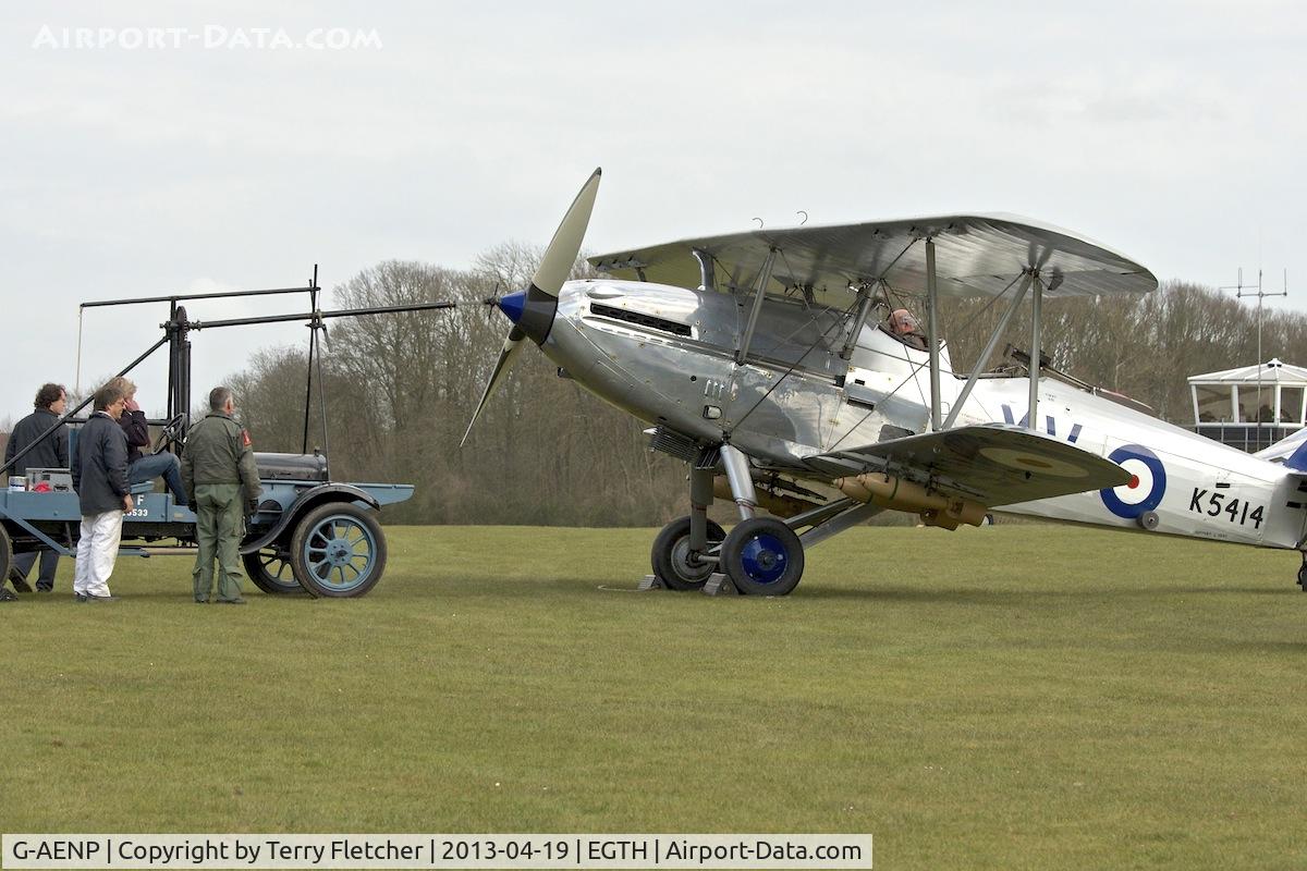 G-AENP, 1935 Hawker Hind C/N 41H/81902, Firing up G-AENP (K5414 / XV), 1935 Hawker Hind, c/n: 41H/81902