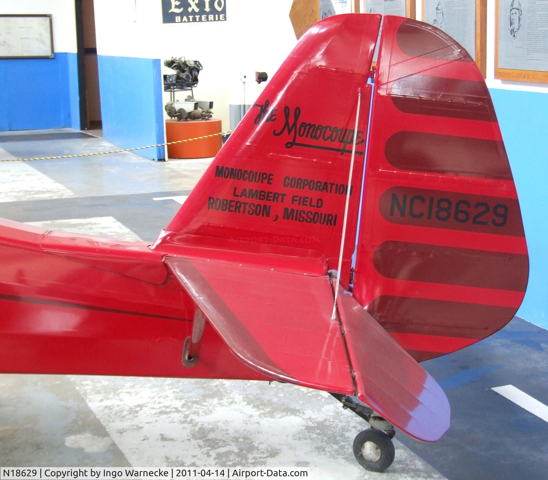 N18629, 1931 Monocoupe 110 C/N 6W00, Monocoupe 110 at the Oakland Aviation Museum, Oakland CA