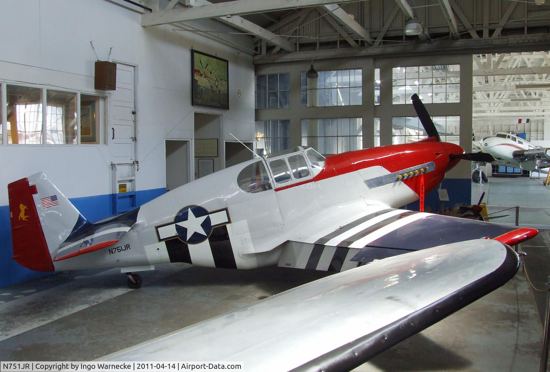 N751JR, 1996 Jurca MJ-77 Gnatsum  (3/4 Scale NA P-51D Mustang) C/N 34P51B-01J.R.M., Jurca (J R Mince) MJ.77 Gnatsum (3/4-scale replica P-51B Mustang) at the Oakland Aviation Museum, Oakland CA