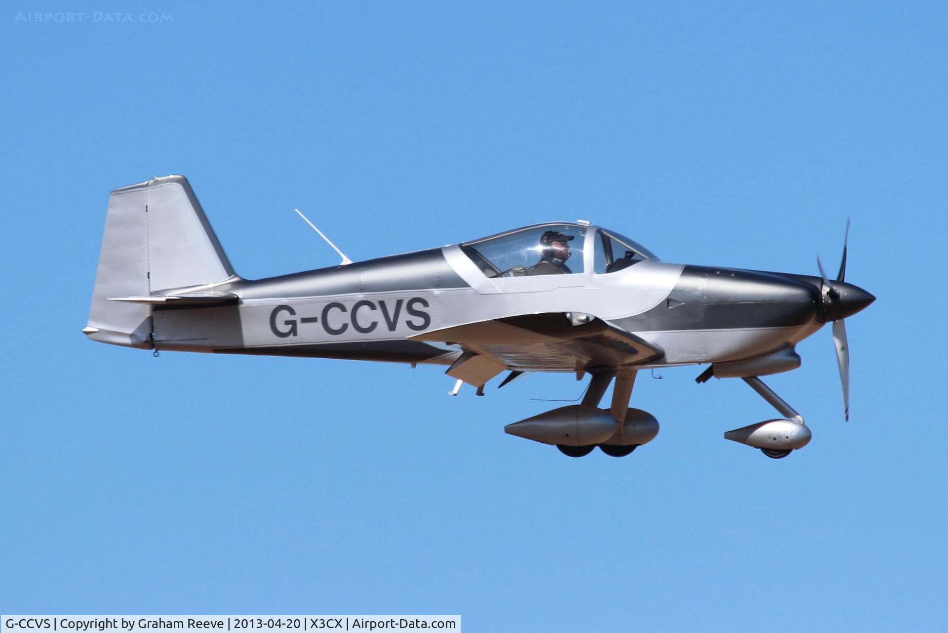 G-CCVS, 2010 Vans RV-6A C/N PFA 181A-13413, About to touch down at Northrepps.