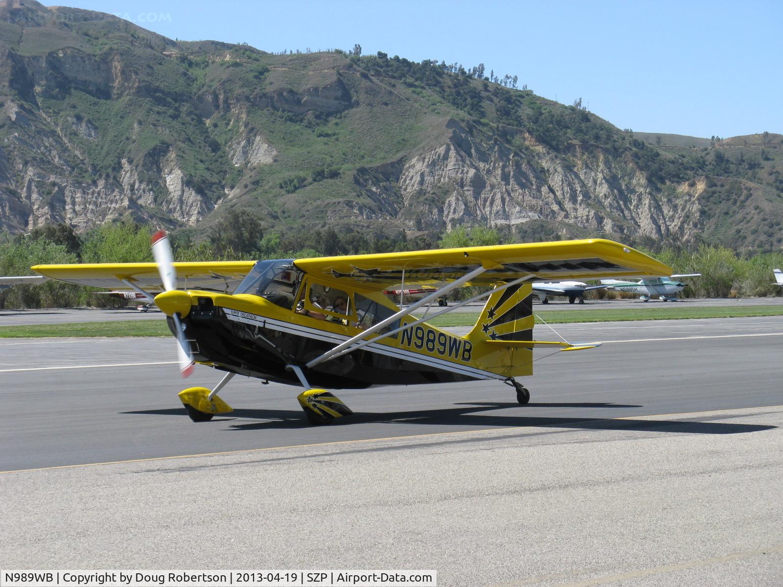 N989WB, 2012 American Champion 8KCAB Super Decathlon C/N 1120-2012, 2012 American Champion 8KCAB SUPER DECATHLON, Lycoming AEIO-360-H1B 180 Hp, full inverted systems, aerobatic, taxi back after landing 22