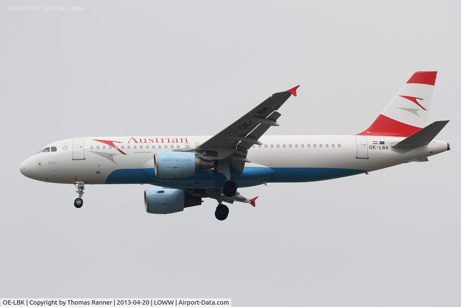 OE-LBK, 2003 Airbus A320-214 C/N 1931, Austrian Airbus A320