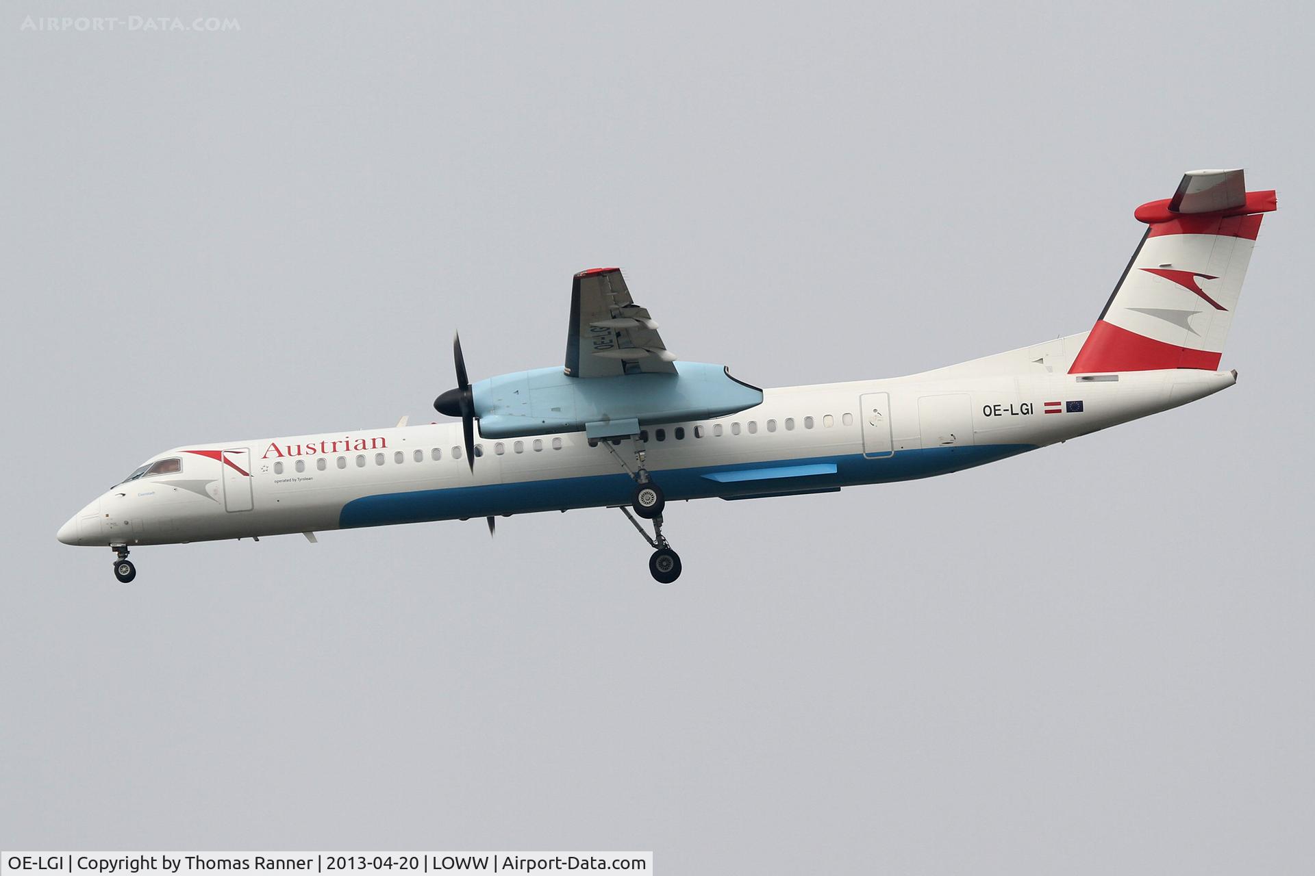 OE-LGI, 2004 De Havilland Canada DHC-8-402Q Dash 8 C/N 4100, Austrian DHC-8