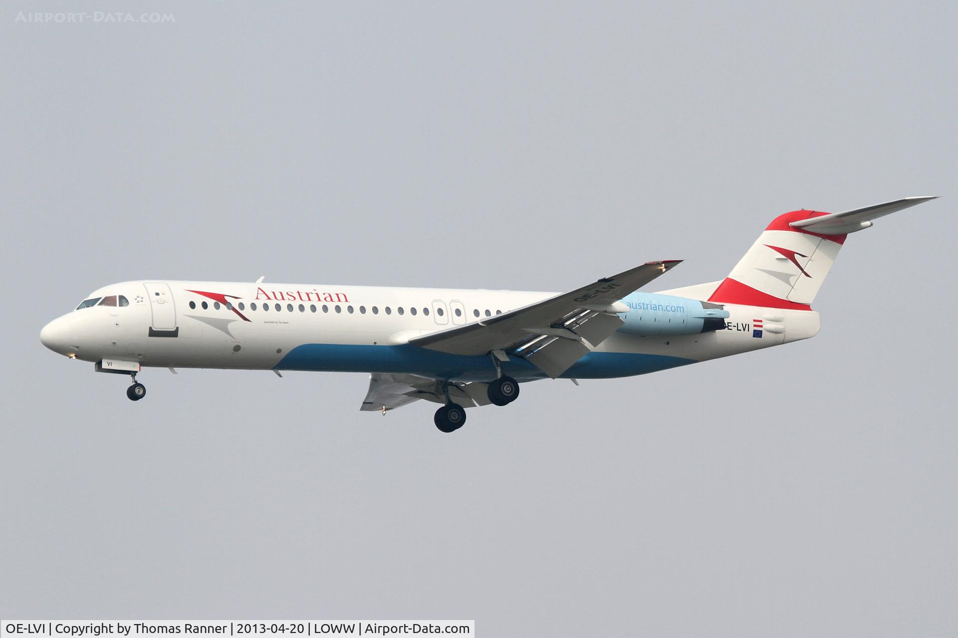 OE-LVI, 1993 Fokker 100 (F-28-0100) C/N 11468, Austrian Fokker 100