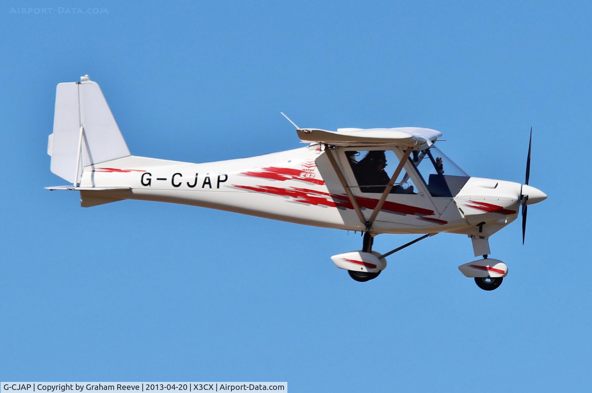 G-CJAP, 2010 Comco Ikarus C42 C/N 1003-7095, About to touch down at Northrepps.