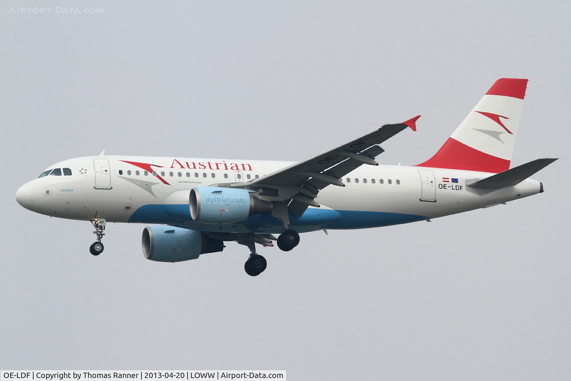 OE-LDF, 2005 Airbus A319-112 C/N 2547, Austrian Airbus A319