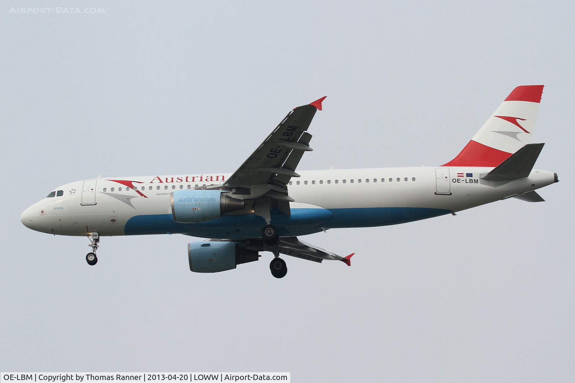 OE-LBM, 2001 Airbus A320-214 C/N 1504, Austrian Airbus A320