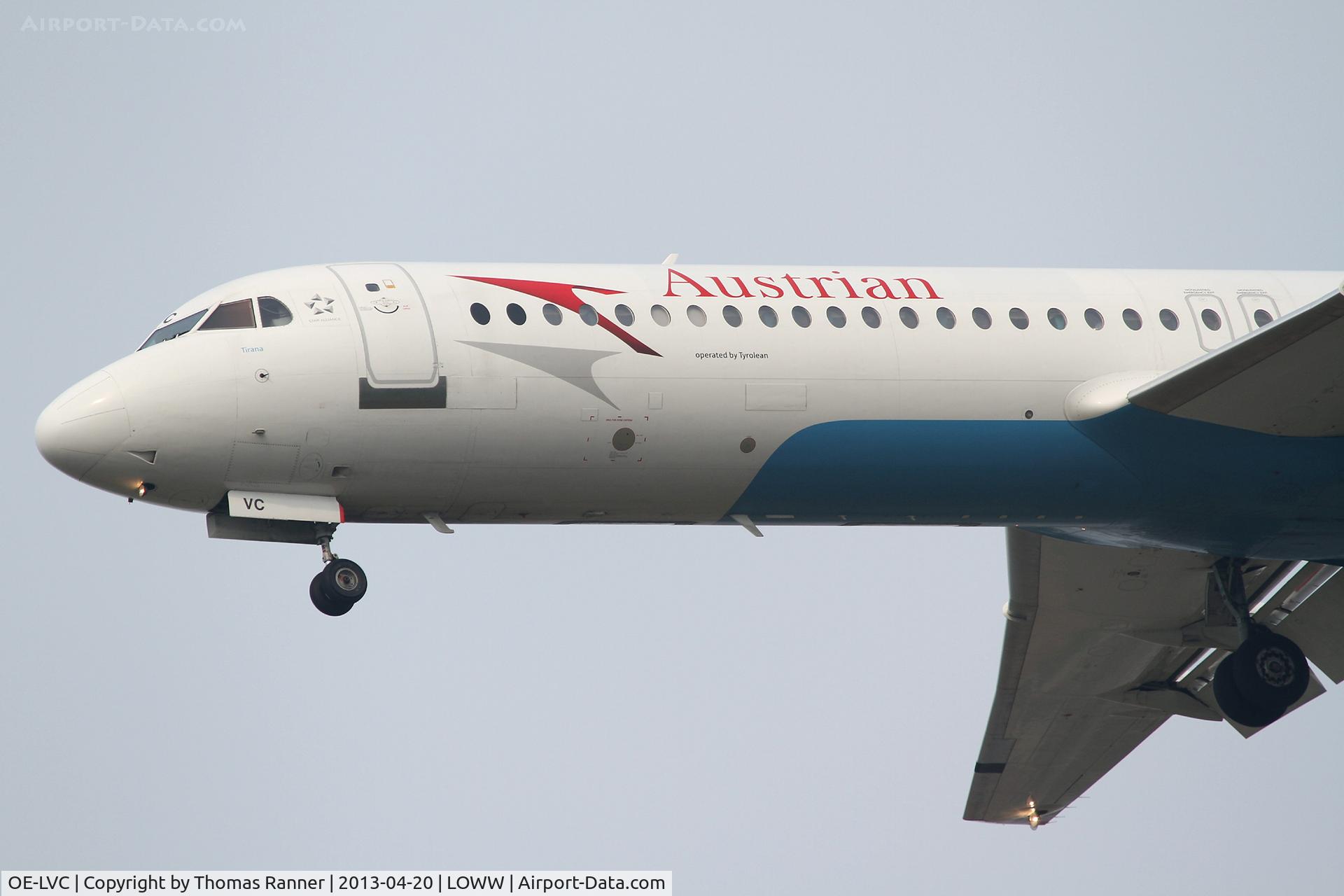 OE-LVC, 1993 Fokker 100 (F-28-0100) C/N 11446, Austrian Fokker 100