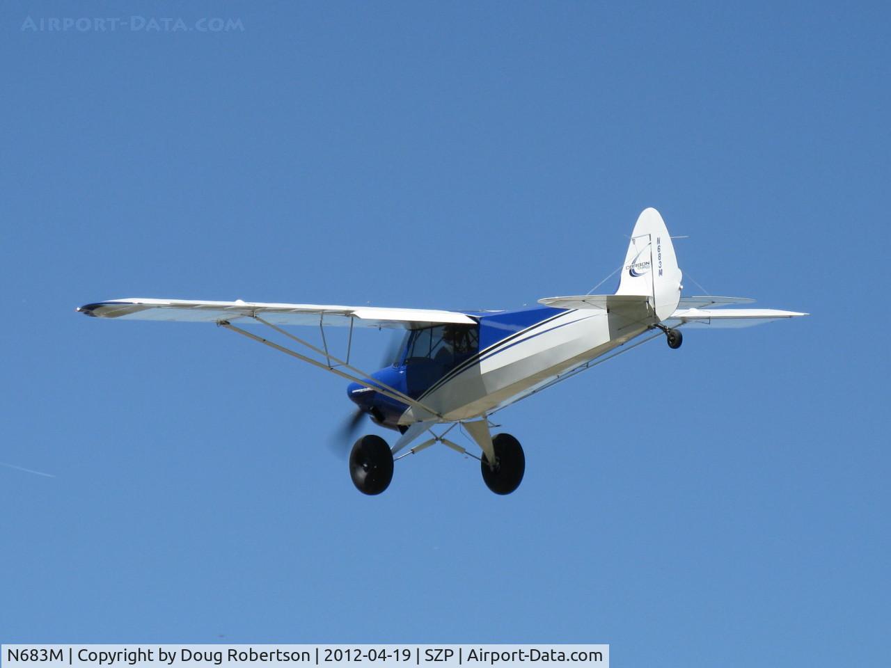 N683M, 2012 Cub Crafters CC11-160 Carbon Cub SS C/N CC11-00239, 2012 CubCrafters CC11-160 CARBON CUB LSA, Lycoming O-360-based CC340 with O-320 cylinders rated 180 Hp for 5 minutes, 80 Hp cruise, wing Micro vortex generators, tundra tires, first STOL touch and go takeoff climb out on Rwy 22L grass