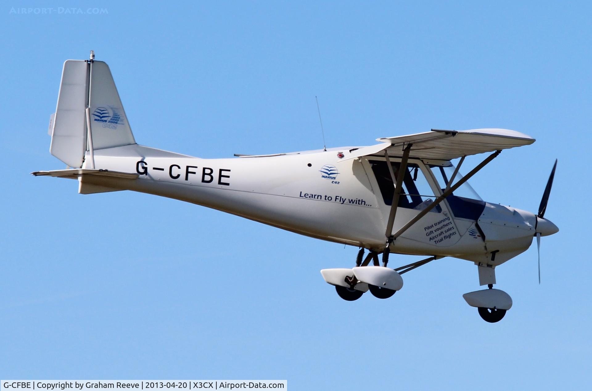 G-CFBE, 2008 Comco Ikarus C42 FB80 C/N 0804-6958, About to land at Northrepps.