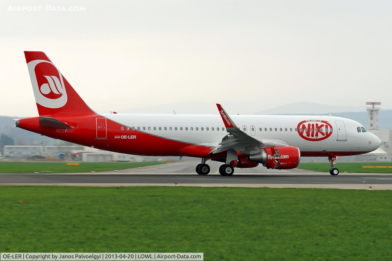 OE-LER, 2013 Airbus A320-214 C/N 5522, First landing Niki (AirBerlin) Airbus A320-214 with sharklets in LOWL/LNZ