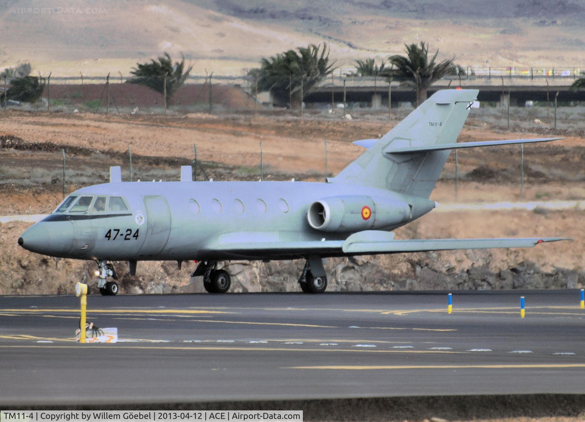 TM11-4, 1975 Dassault Falcon 20E C/N 332, Taxi to runway on Lanzarote  Airport