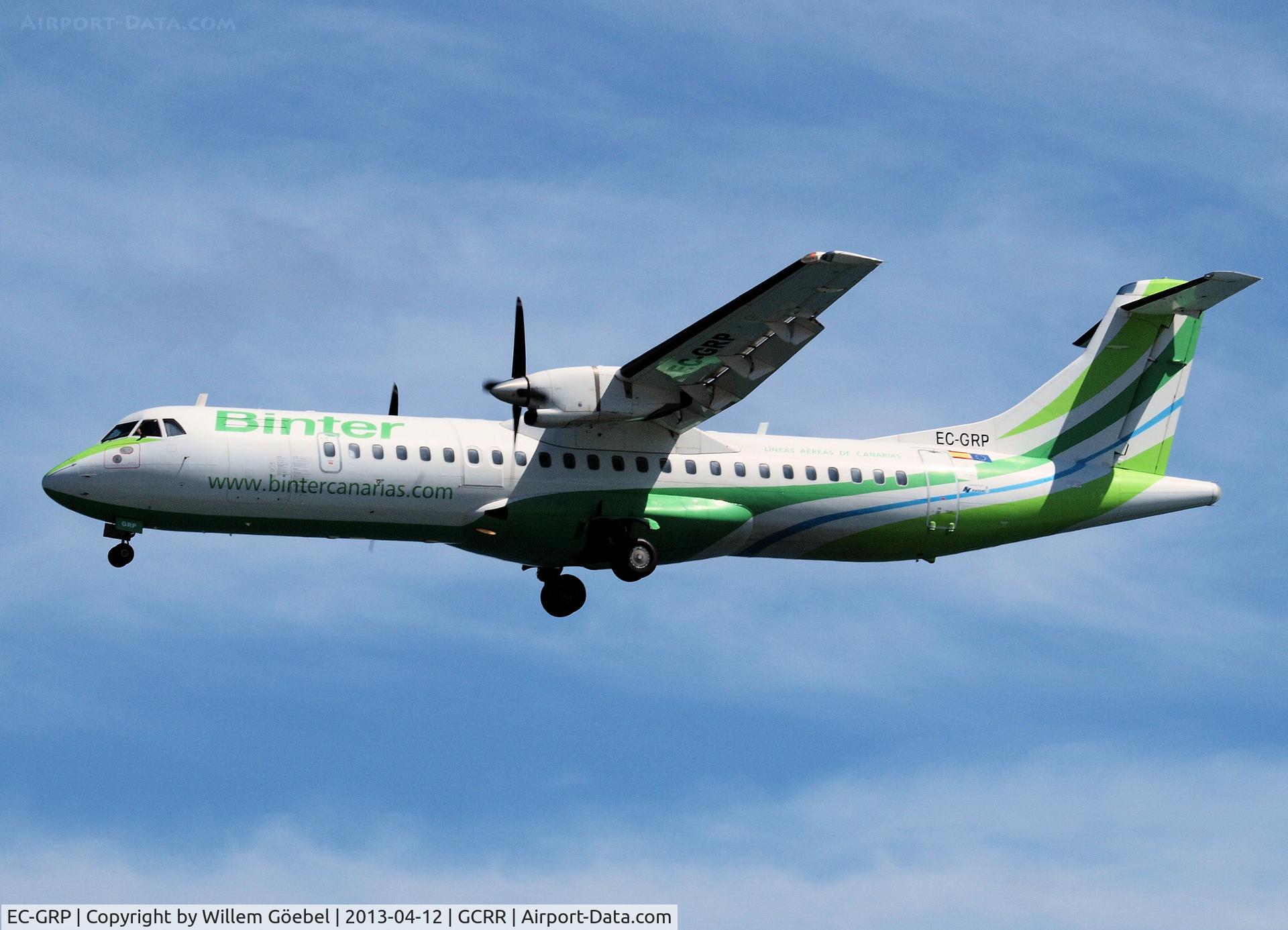 EC-GRP, 1996 ATR 72-202 C/N 488, Landing on Lanzarote Airport
