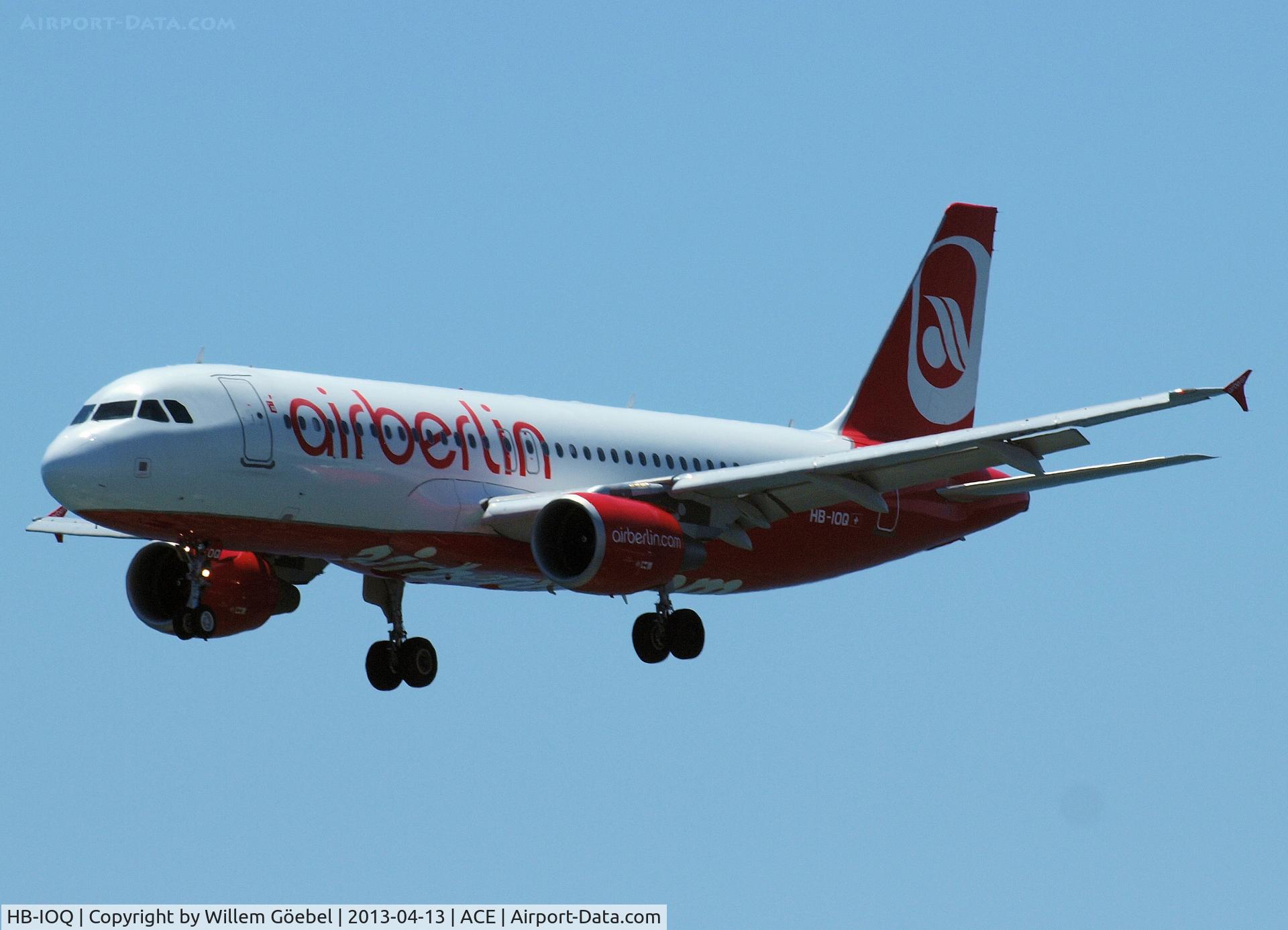 HB-IOQ, 2008 Airbus A320-214 C/N 3422, Landing on Lanzarote Airport