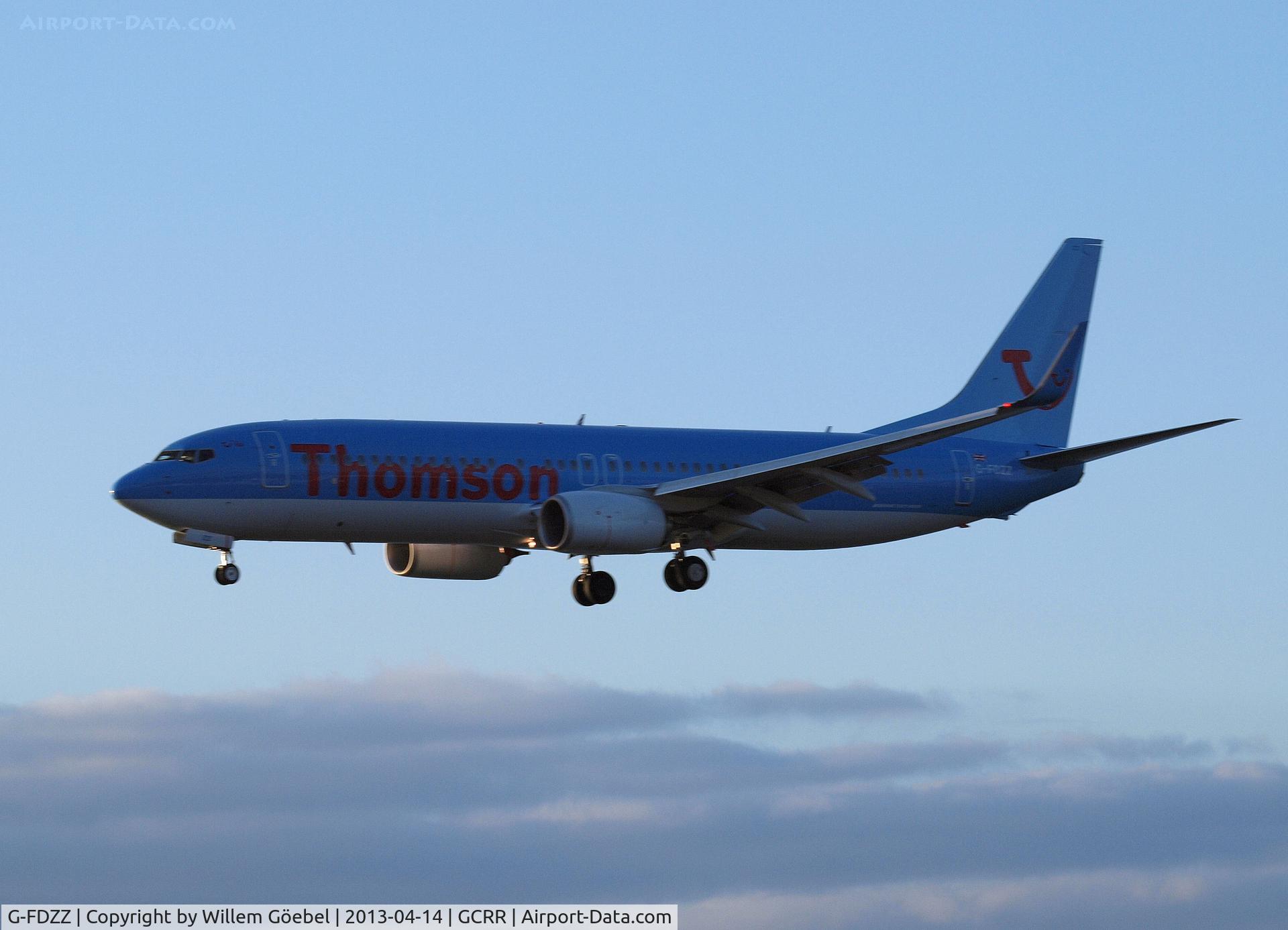 G-FDZZ, 2011 Boeing 737-8K5 C/N 37262, Landing on Lanzarote Airport