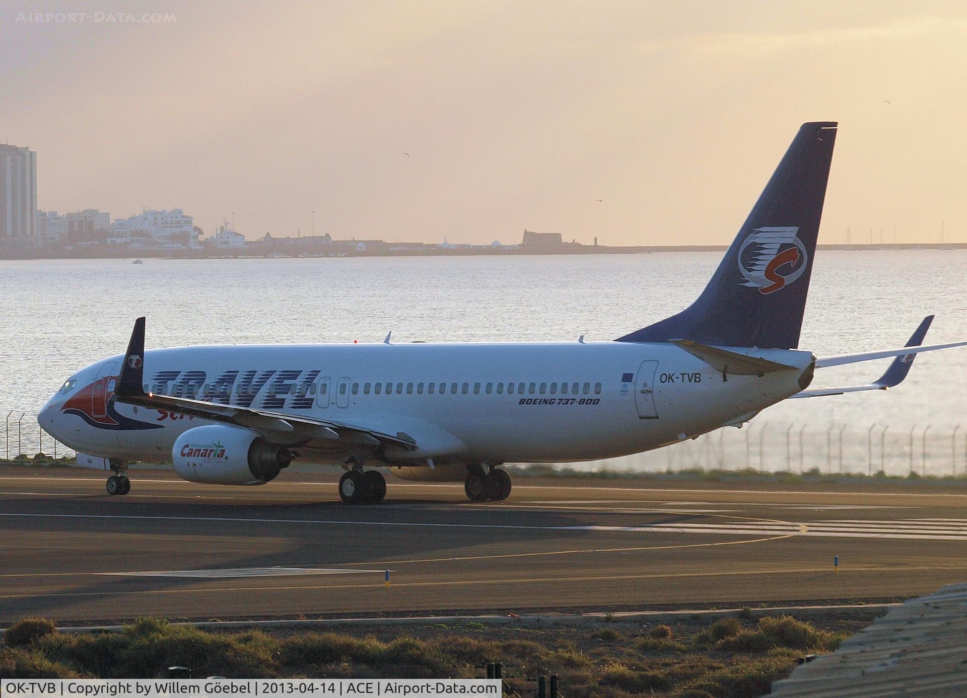 OK-TVB, 2001 Boeing 737-8CX C/N 32362, Taxi to the runway of Lanzarote Airport