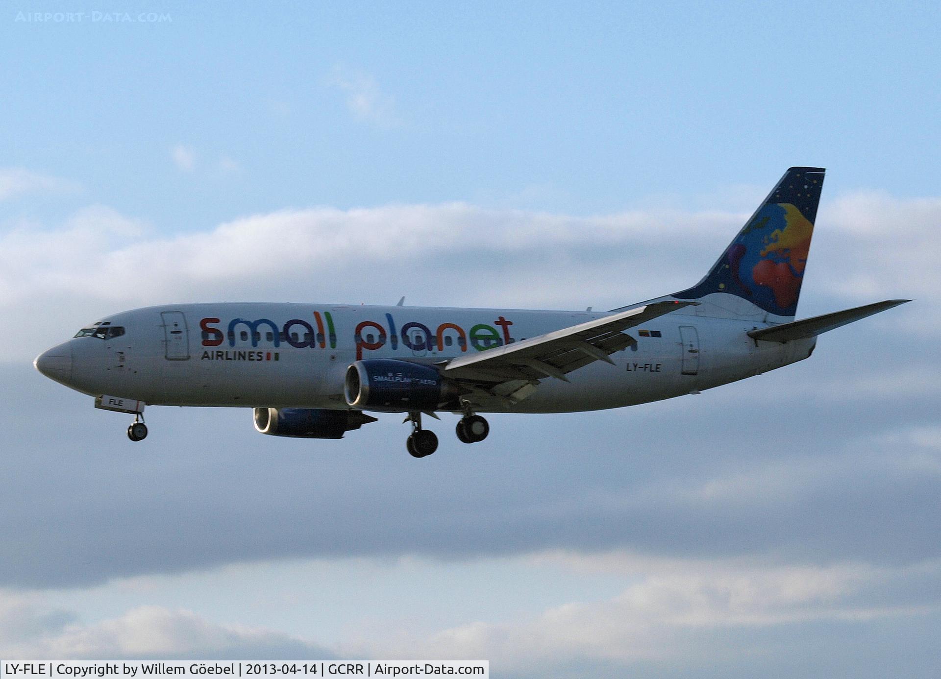 LY-FLE, 1992 Boeing 737-3L9 C/N 27061, Landing on Lanzarote Airport