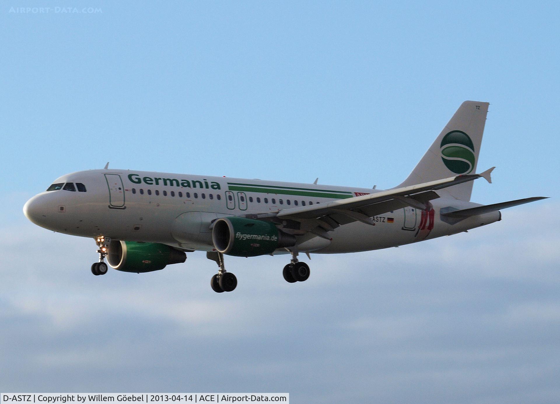 D-ASTZ, 2007 Airbus A319-112 C/N 3019, Landing on Lanzarote Airport