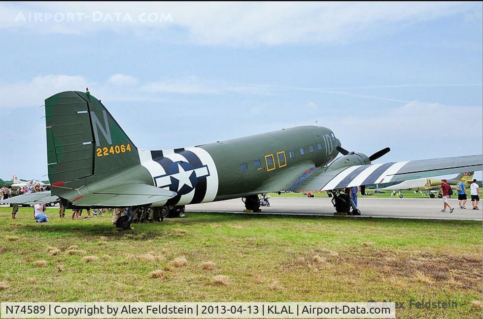 N74589, 1943 Douglas DC3C-S1C3G (C-47A) C/N 9926, @Sun-N-Fun 2013