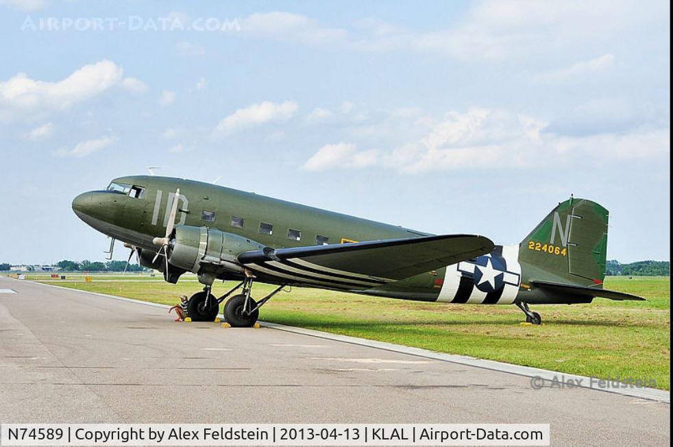 N74589, 1943 Douglas DC3C-S1C3G (C-47A) C/N 9926, @Sun-N-Fun 2013