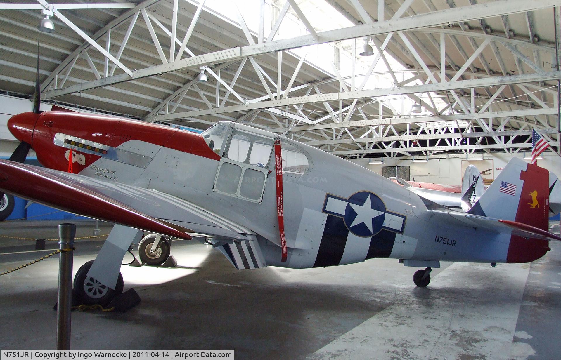 N751JR, 1996 Jurca MJ-77 Gnatsum  (3/4 Scale NA P-51D Mustang) C/N 34P51B-01J.R.M., Jurca (J R Mince) MJ.77 Gnatsum (3/4-scale replica P-51B Mustang) at the Oakland Aviation Museum, Oakland CA