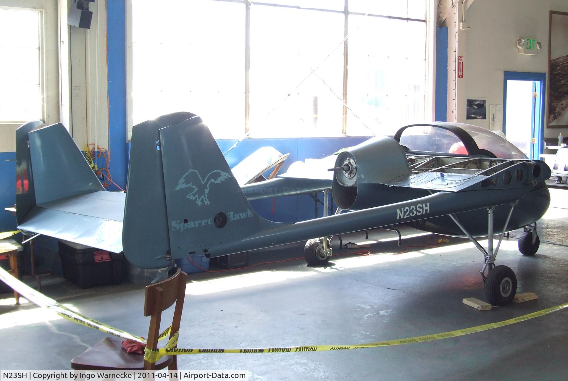 N23SH, 1988 Aero Dynamics Sparrow Hawk II C/N 860106, James W Babcock Sparrow Hawk, being restored at the Oakland Aviation Museum, Oakland CA