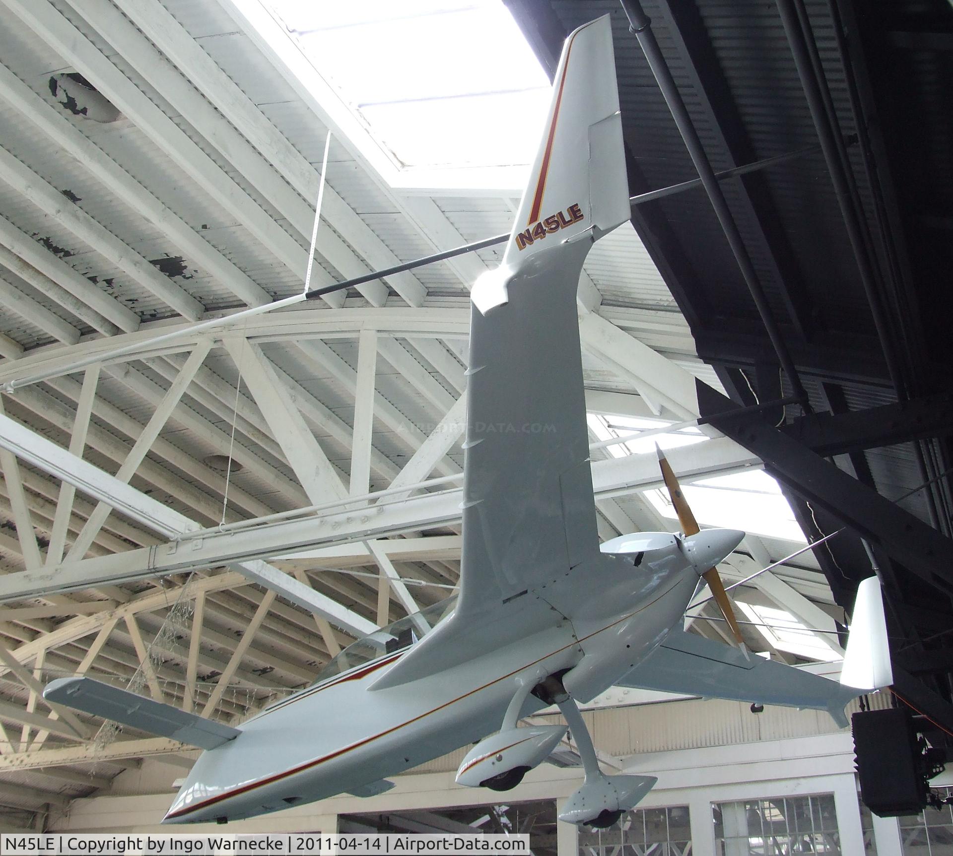 N45LE, 1981 Rutan VariEze C/N 1491, Rutan (L M Ellis) VariEze at the Oakland Aviation Museum, Oakland CA