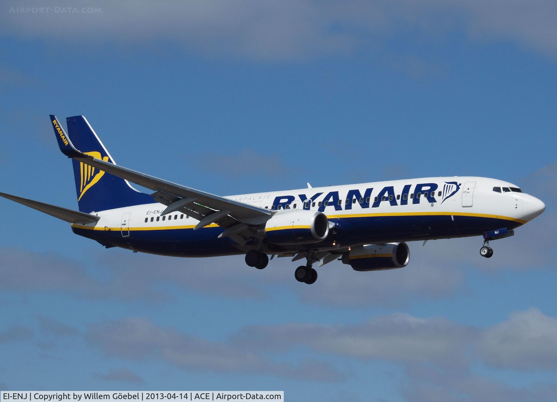 EI-ENJ, 2010 Boeing 737-8AS C/N 40301, Landing on Airport of Lanzarote