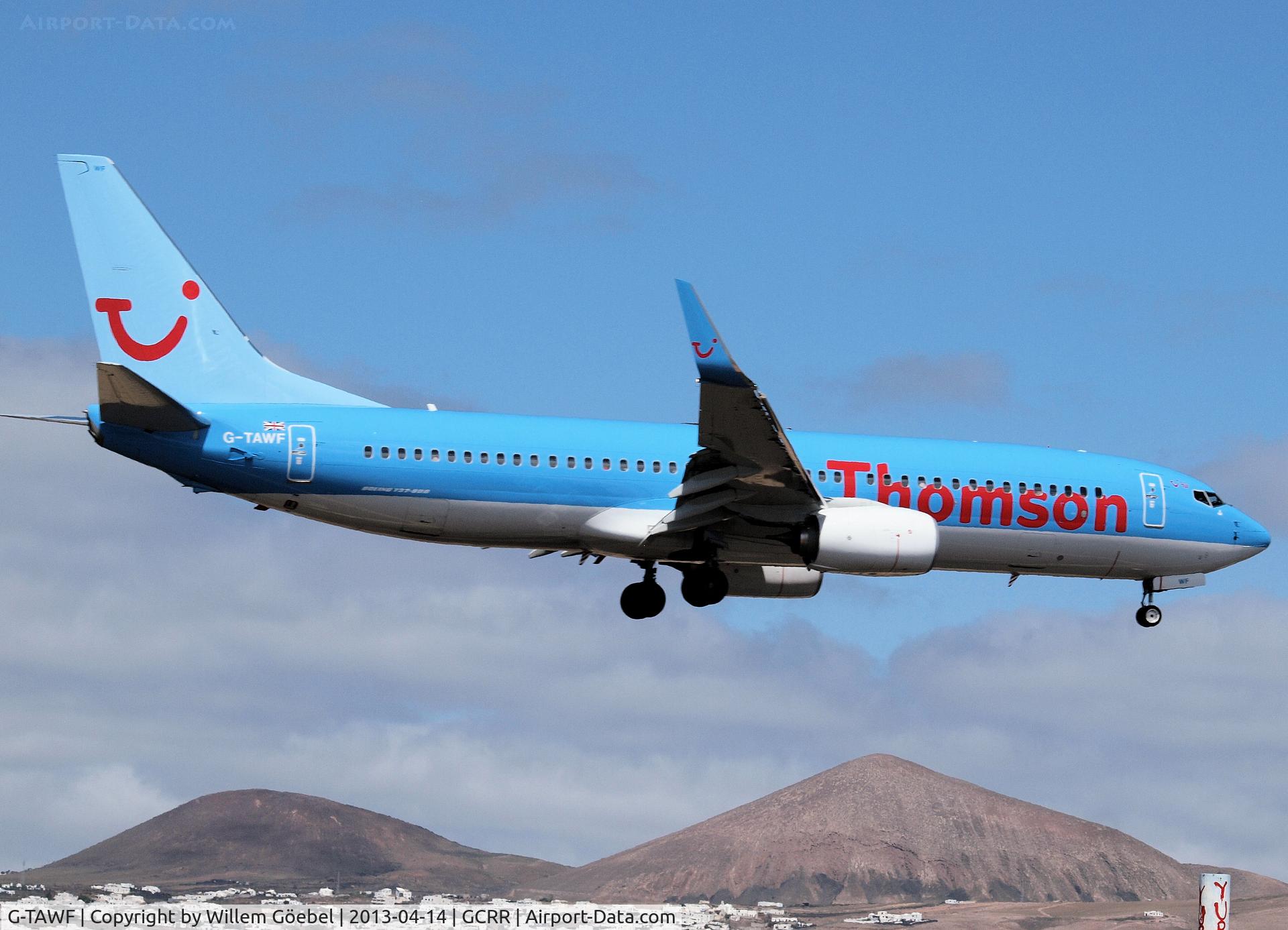 G-TAWF, 2012 Boeing 737-8K5 C/N 37244, Landing on Airport of Lanzarote