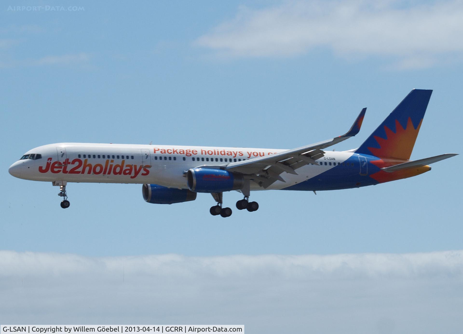 G-LSAN, 1994 Boeing 757-2K2 C/N 26635, Landing on Airport of Lanzarote