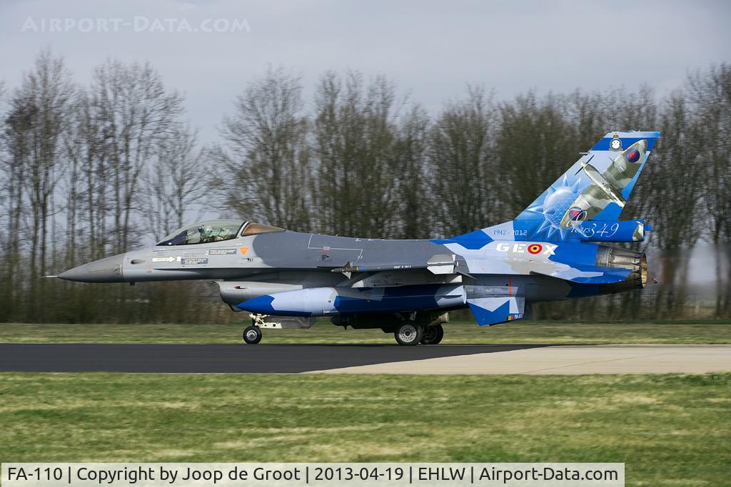 FA-110, SABCA F-16AM Fighting Falcon C/N 6H-110, 70 years 349 squadron special colors. Seen at Frisian Flag 2013.