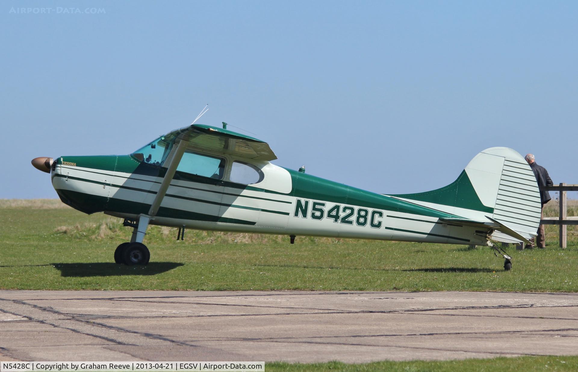 N5428C, 1950 Cessna 170 C/N 19462, Parked at Old Buckenham.
