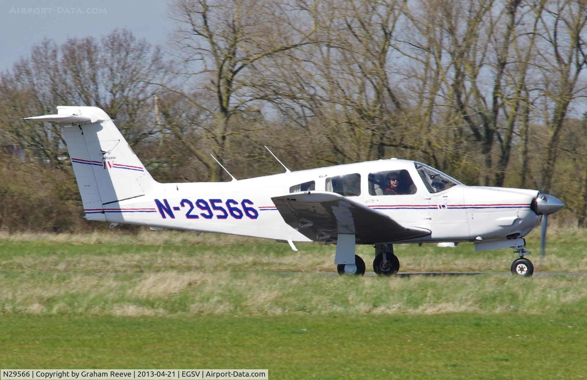 N29566, 1979 Piper PA-28RT-201 Arrow IV C/N 28R-7918146, Just landed.