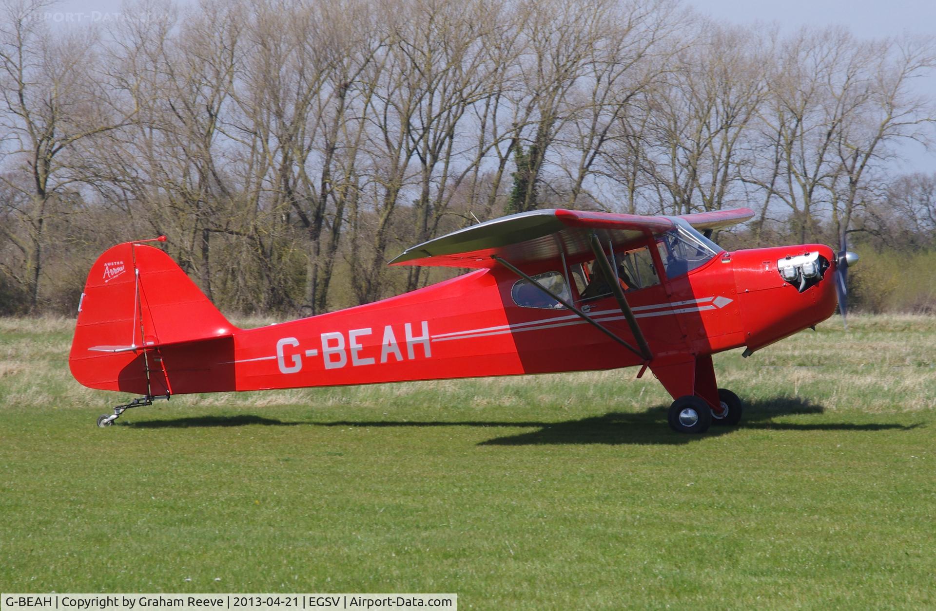 G-BEAH, 1946 Auster J-2 Arrow C/N 2366, Just landed.
