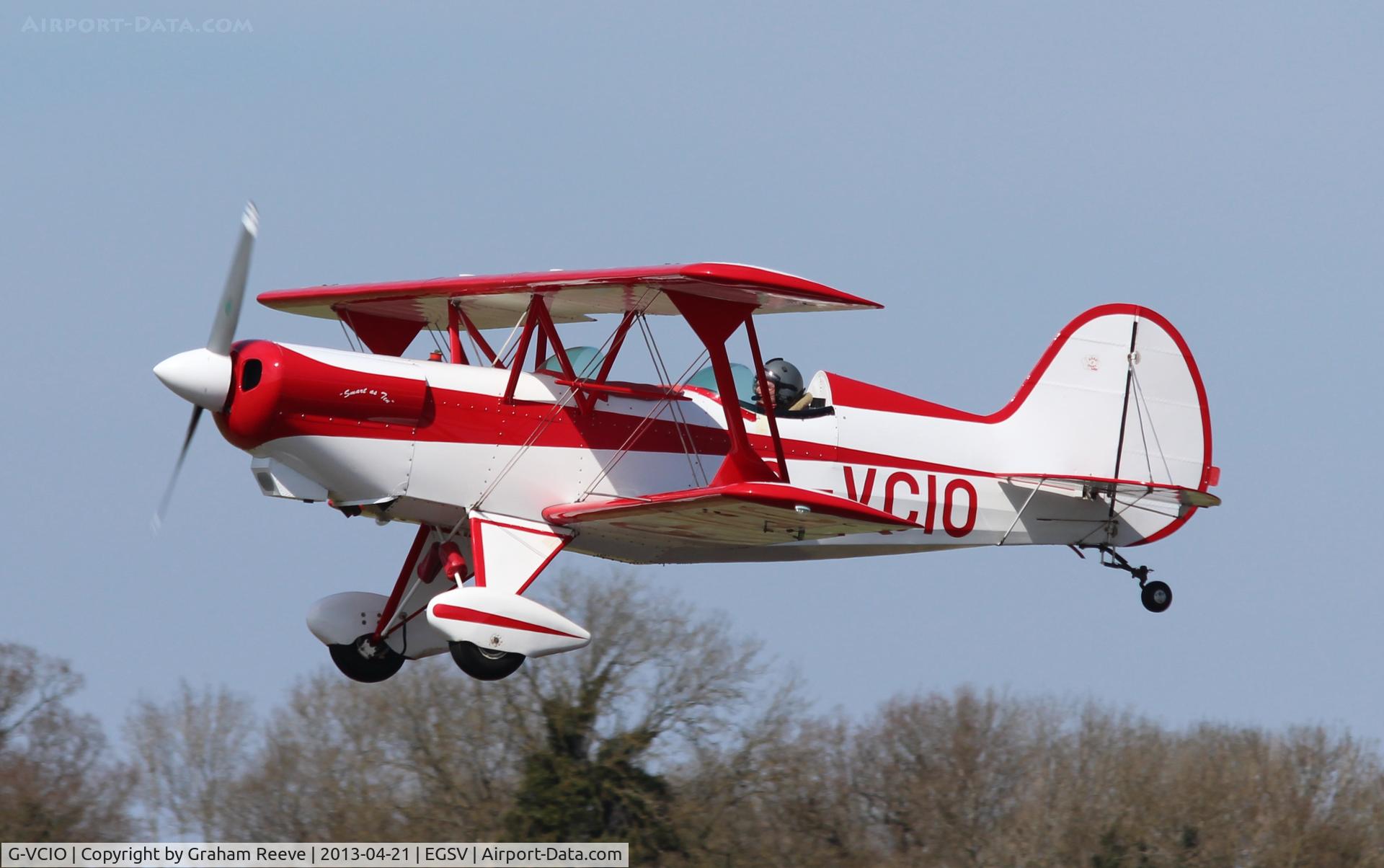 G-VCIO, 1997 EAA Acro Sport II C/N PFA 072A-12388, Departing from Old Buckenham.