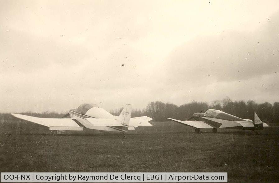 OO-FNX, Wassmer (Jodel) D-120 Paris Nice C/N 14, Together with Jodel D-150 OO-SET at Gent in 1965